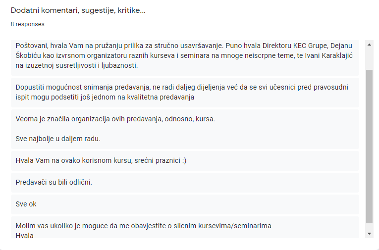 Obuke - utisci polaznika...