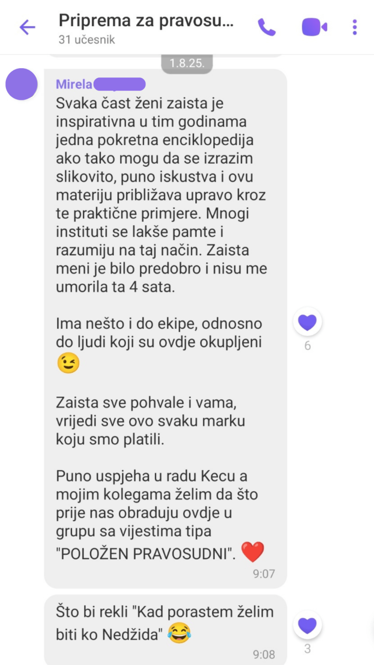 Iskustva polaznika Pripremne nastave - Nivo BiH Kec grupe
