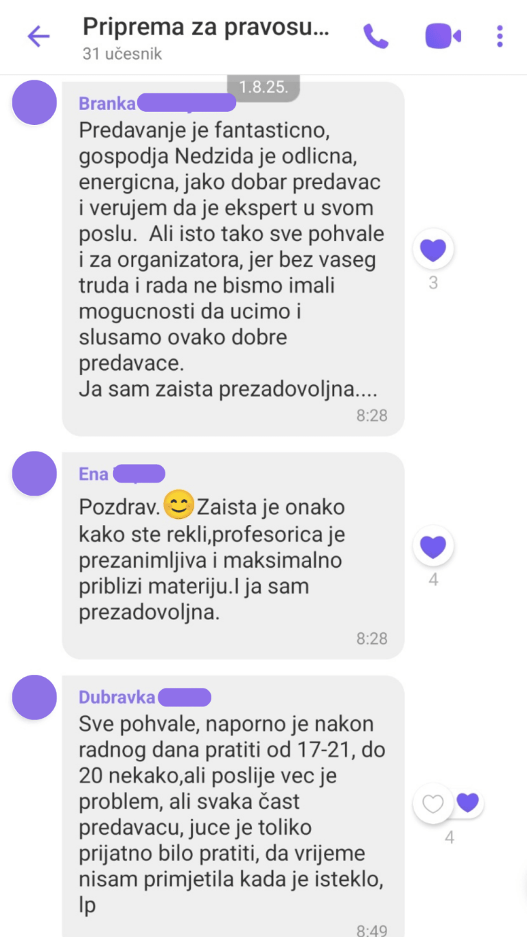 Iskustva polaznika Pripremne nastave - Nivo BiH Kec grupe