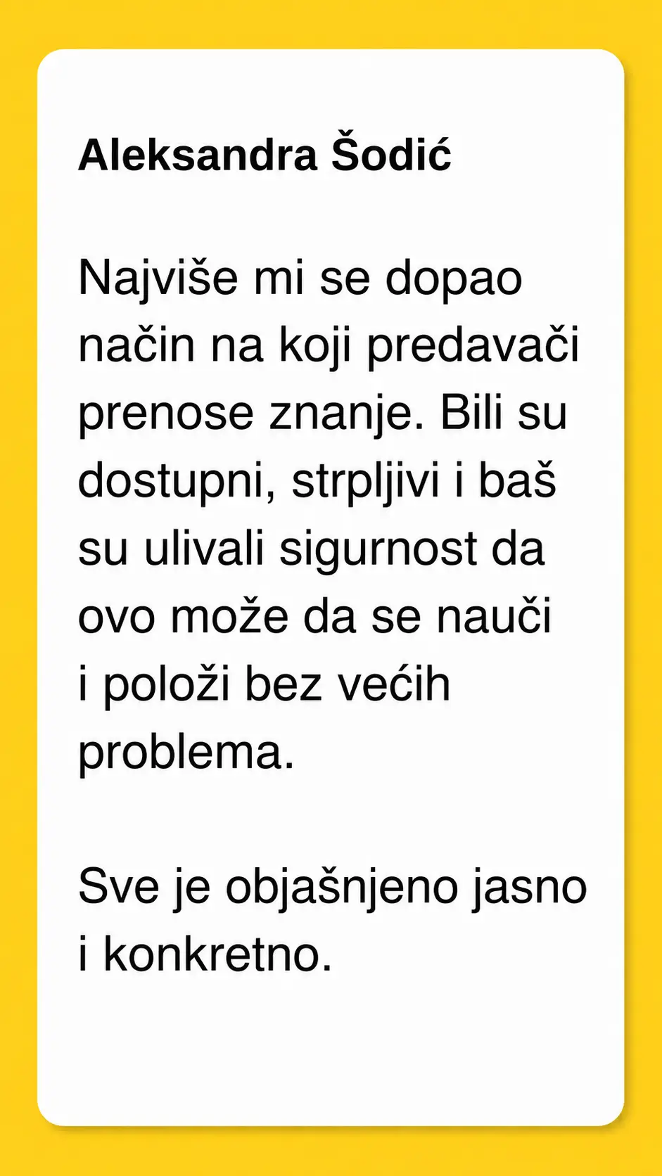 Utisak polaznika programa Pripreme za BZR – Kec grupa