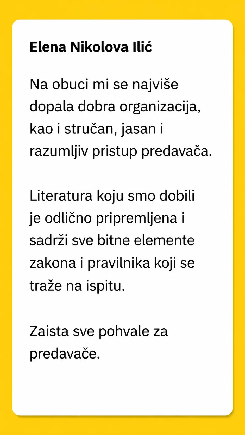 Utisak polaznika programa Pripreme za BZR – Kec grupa
