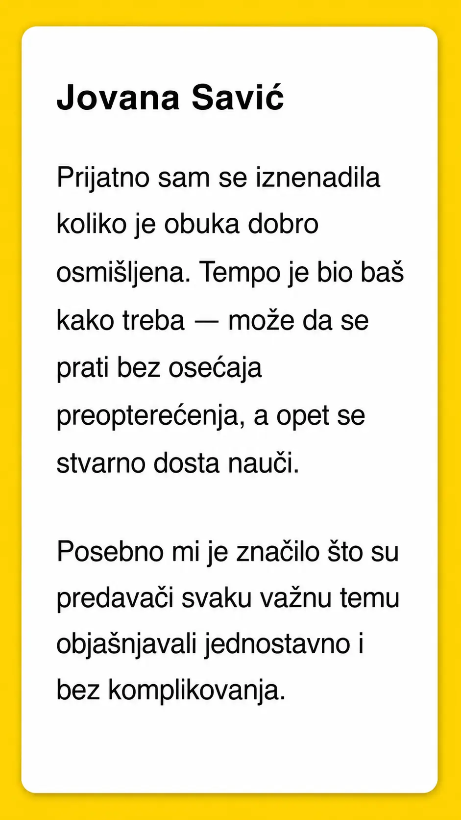 Utisak polaznika programa Pripreme za BZR – Kec grupa