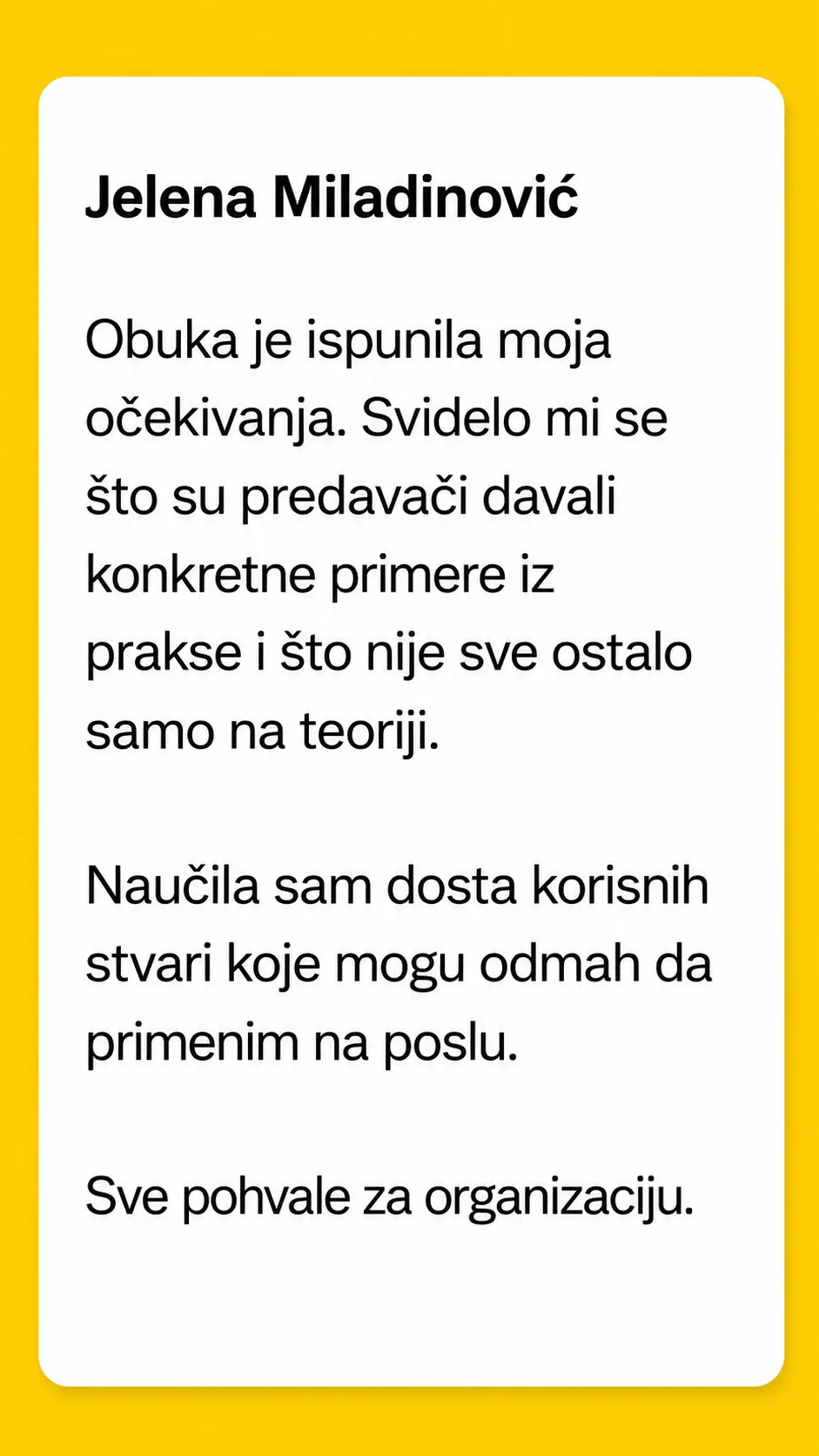 Utisak polaznika programa Pripreme za BZR – Kec grupa